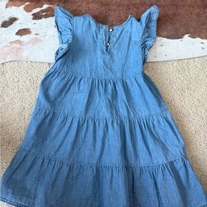 Chic Blue Kids Denim Dress with Ruffle Sleeves 5t